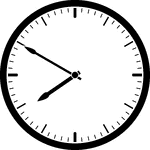 Round clock with dashes showing time 7:50