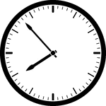 Round clock with dashes showing time 7:53