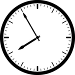 Round clock with dashes showing time 7:55