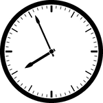 Round clock with dashes showing time 7:56