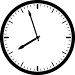 Round clock with dashes showing time 7:57