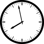 Round clock with dashes showing time 7:58