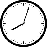 Round clock with dashes showing time 8:03