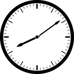 Round clock with dashes showing time 8:09
