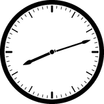 Round clock with dashes showing time 8:12