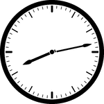 Round clock with dashes showing time 8:13