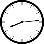 Round clock with dashes showing time 8:14