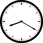 Round clock with dashes showing time 8:20