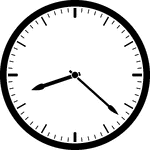 Round clock with dashes showing time 8:22