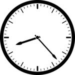 Round clock with dashes showing time 8:23