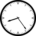 Round clock with dashes showing time 8:24