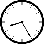 Round clock with dashes showing time 8:25