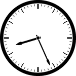 Round clock with dashes showing time 8:26