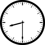 Round clock with dashes showing time 8:30