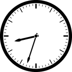 Round clock with dashes showing time 8:33