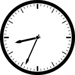 Round clock with dashes showing time 8:34
