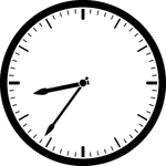 Round clock with dashes showing time 8:36