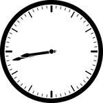 Round clock with dashes showing time 8:43