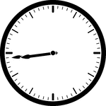 Round clock with dashes showing time 8:44