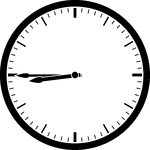 Round clock with dashes showing time 8:45