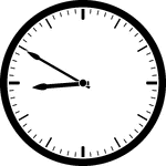 Round clock with dashes showing time 8:50