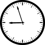 Round clock with dashes showing time 8:57