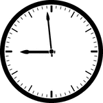 Round clock with dashes showing time 8:59