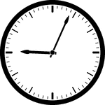 Round clock with dashes showing time 9:04