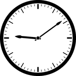Round clock with dashes showing time 9:09