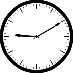Round clock with dashes showing time 9:10
