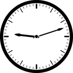 Round clock with dashes showing time 9:12