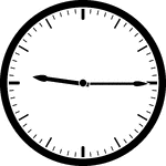 Round clock with dashes showing time 9:15