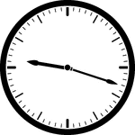Round clock with dashes showing time 9:18