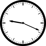 Round clock with dashes showing time 9:19