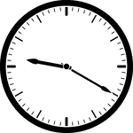 Round clock with dashes showing time 9:20