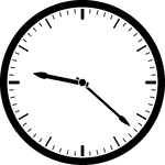 Round clock with dashes showing time 9:22