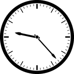 Round clock with dashes showing time 9:23