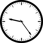 Round clock with dashes showing time 9:24