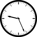 Round clock with dashes showing time 9:26
