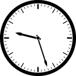 Round clock with dashes showing time 9:27