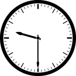 Round clock with dashes showing time 9:30