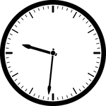 Round clock with dashes showing time 9:31