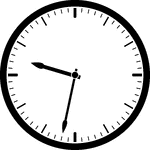 Round clock with dashes showing time 9:32