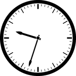 Round clock with dashes showing time 9:33