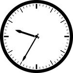 Round clock with dashes showing time 9:35