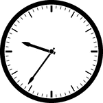Round clock with dashes showing time 9:36