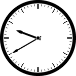 Round clock with dashes showing time 9:40