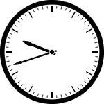 Round clock with dashes showing time 9:42