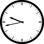 Round clock with dashes showing time 9:43