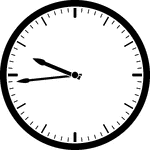 Round clock with dashes showing time 9:44